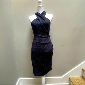 Eliza J Navy/Sparkle Cocktail Dress: Size 4